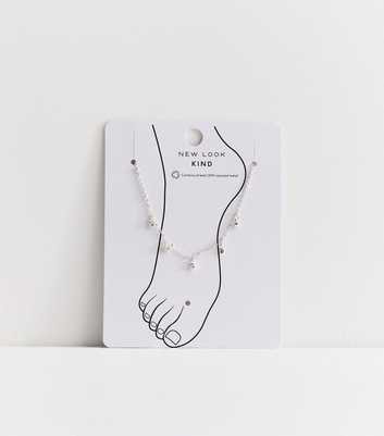 Silver Tone Diamanté Charm Anklet