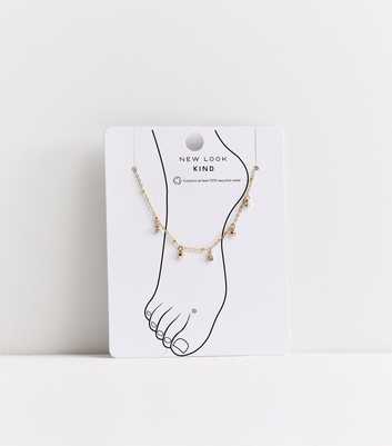 Gold Tone Diamanté Charm Anklet