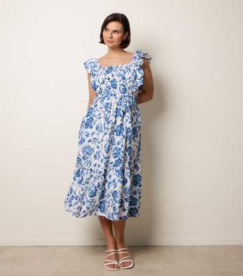 Blue Vanilla Blue Floral Print Dress
