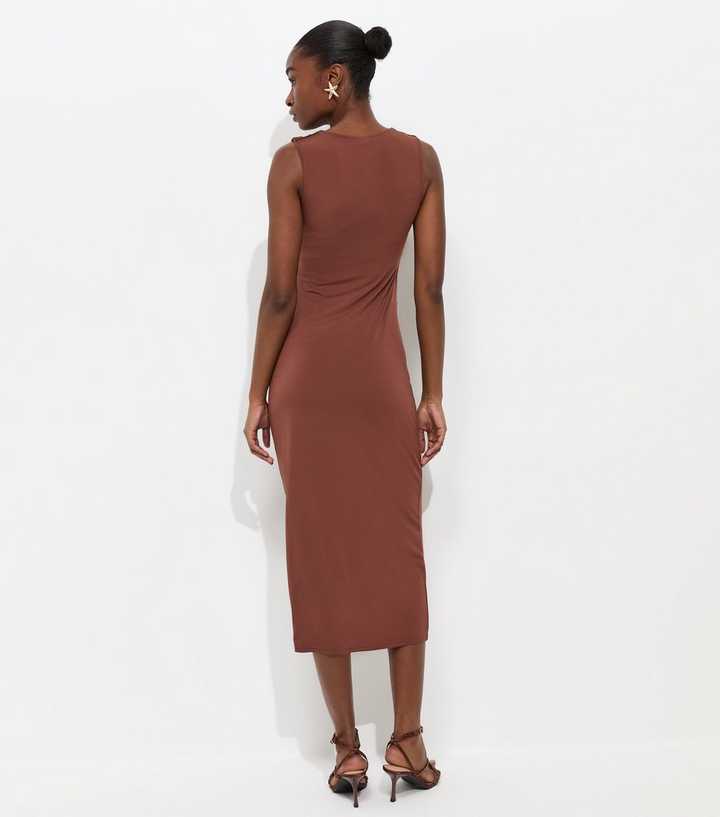 Dark Brown Starfish Charm Racerback Midi Dress Dark Brown Starfish Charm Racerback Midi Dress