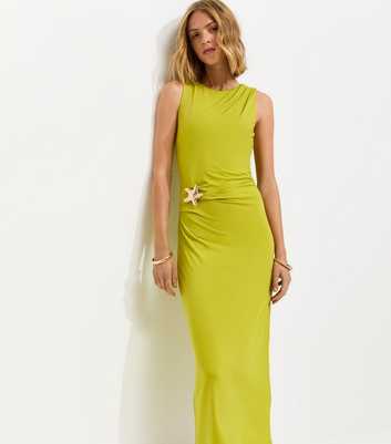 Bright Green Starfish Charm Racerback Midi Dress