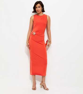 Red Starfish Charm Racerback Midi Dress