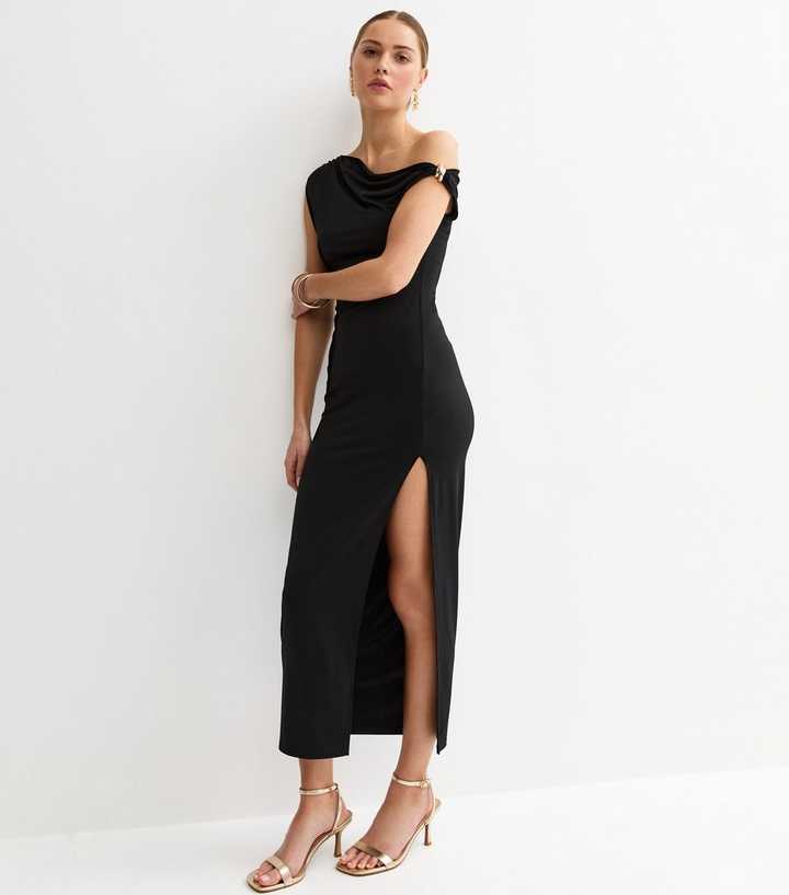 princess polly baby blue dress black off the shoulder formal dress
