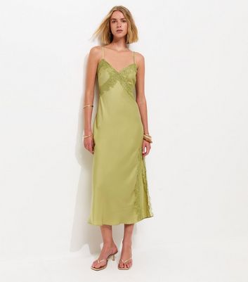 green emerald velvet dress Lena Crochet Lace High-Low Midi dress main image 1