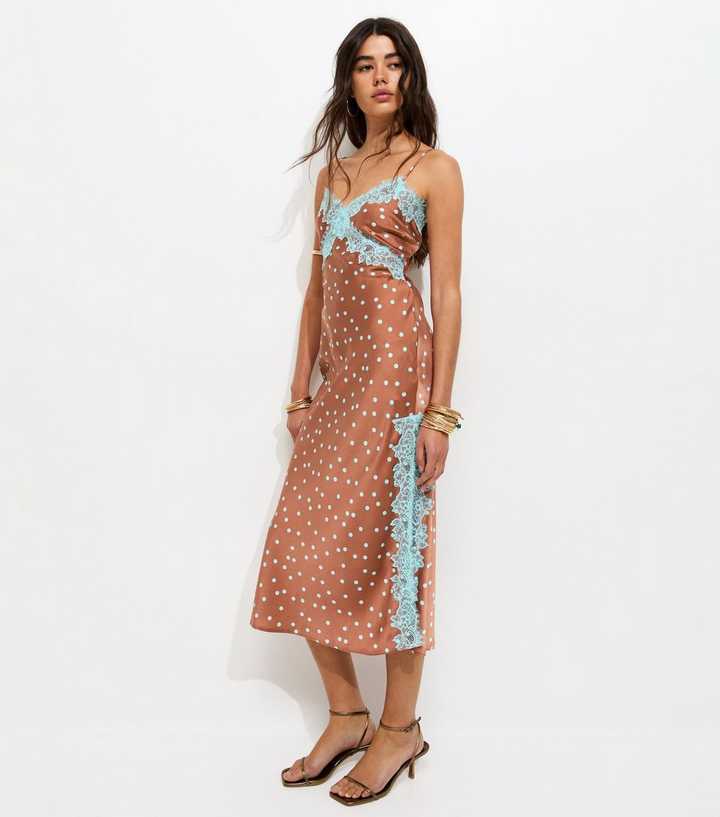 knee length dresses for ladies Nellie Maxi Dress | Brown Polka Dot | Womens