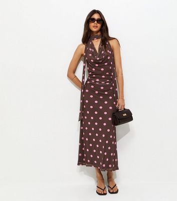 brown polka dot dress with scarf Enduring Kairos Polka Dot Dress + Scarf by Enduring Kairos