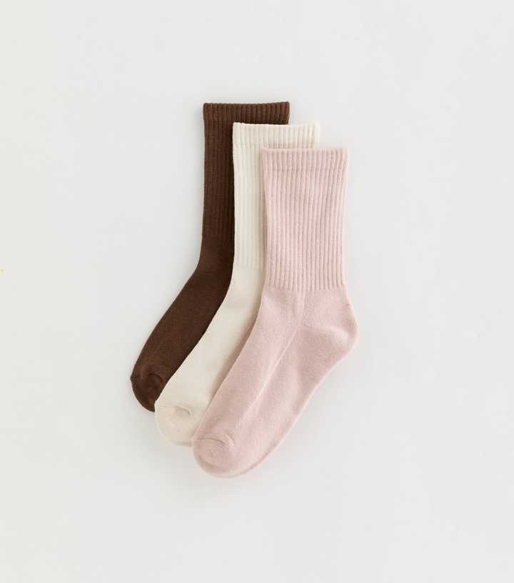 Pack of Three multi-coloured Cotton Rich Ribbed Ankle Tube Socks