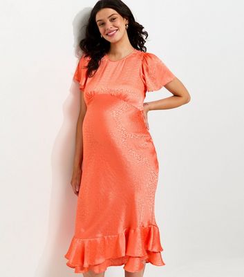 bright orange maternity dress TRIBALSENSATION Tulle Maternity Dresses Tiered Ruffles Evening Gowns ( Set 1) Orange 6