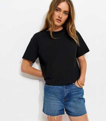 Black Cotton Boxy T-Shirt