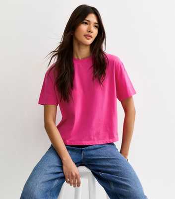 Bright Pink Cotton Boxy T-Shirt