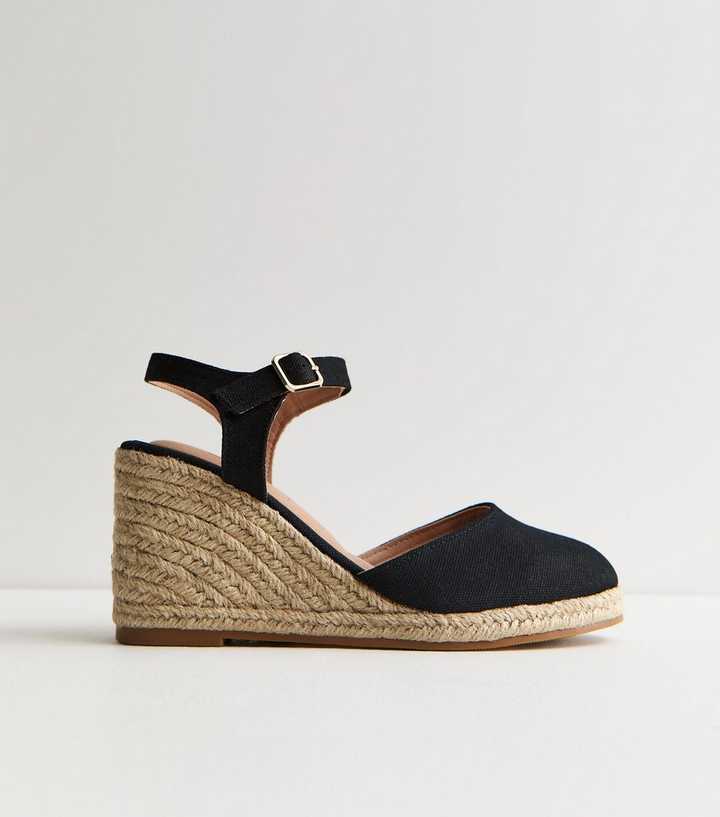 Black Espadrille Wedges