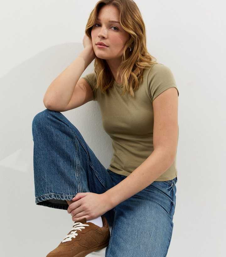 Light Khaki Cotton Rich Baby Tee