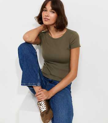 Dark Khaki Baby Tee T-Shirt
