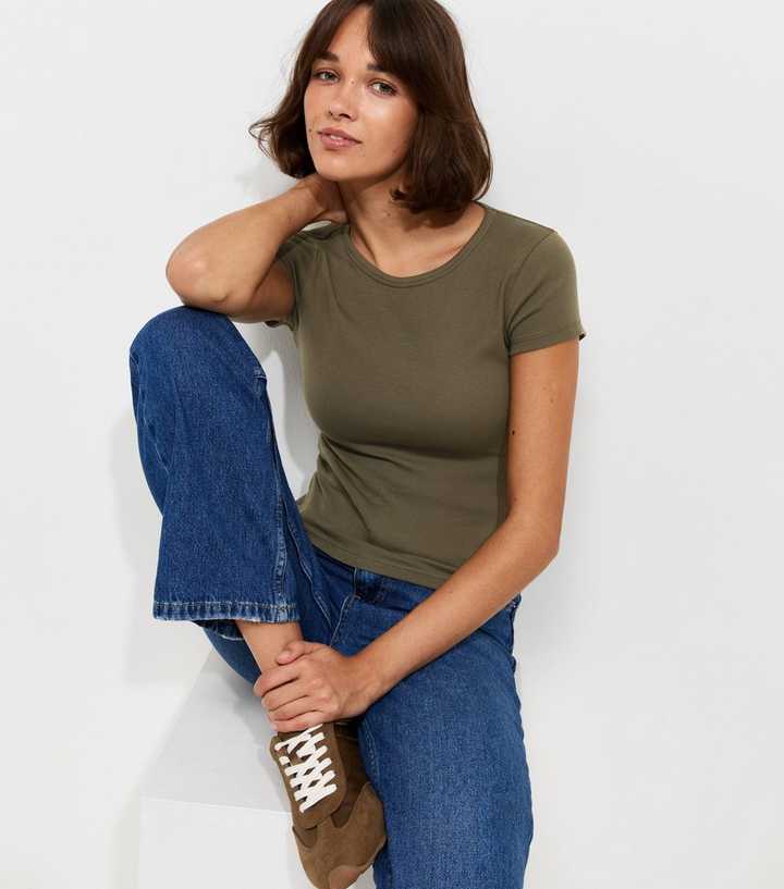 Dark Khaki Cotton Rich Baby Tee