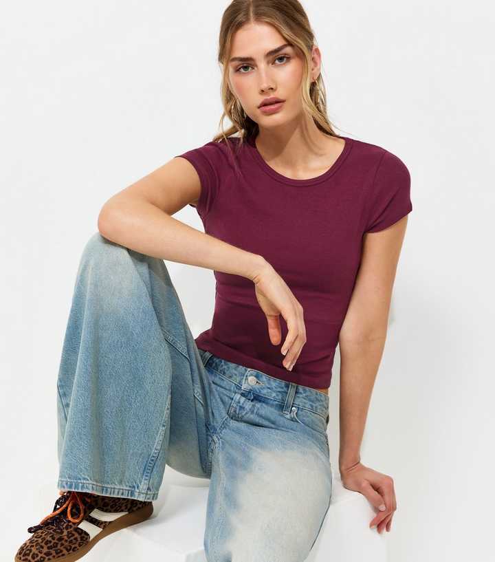 Dark Burgundy Cotton Rich Baby Tee