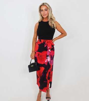 AX Paris Red Floral Sleeveless Midi Dress