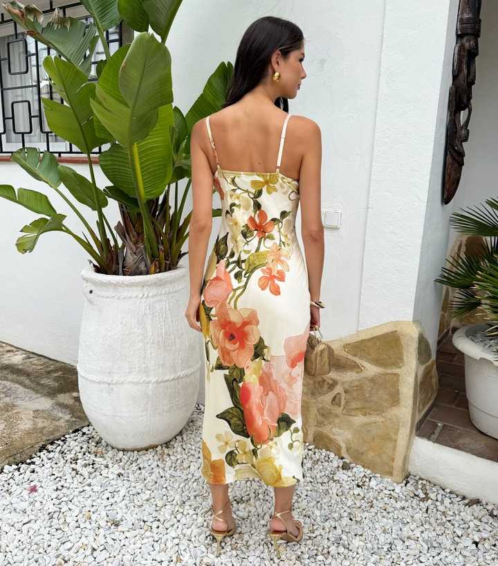 orange striped dress Pink Striped Contrast Midi Dress main image 1