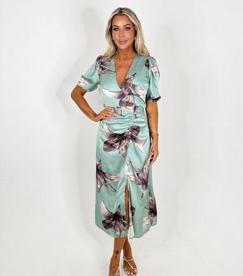 green floral midi dress | New Look