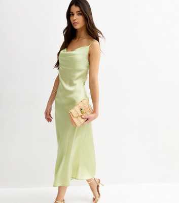 Light Green Satin Slip Dress