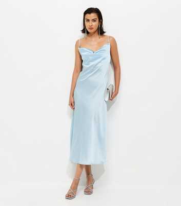 Light Blue Satin Slip Dress