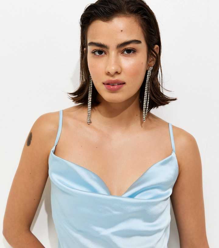 Light Blue Satin Slip Dress | New Look Light Blue Satin Slip Dress | New Look