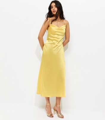 Light Yellow Satin Slip Dress
