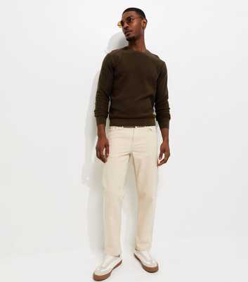 Dark Brown Regular Cotton Rich Crew Neck Jumper
