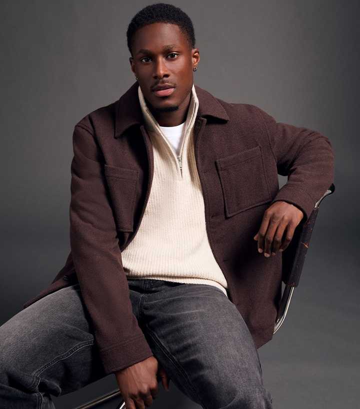 Cream Regular Fit Ribbed Knit Quarter Zip Funnel Neck Jumper