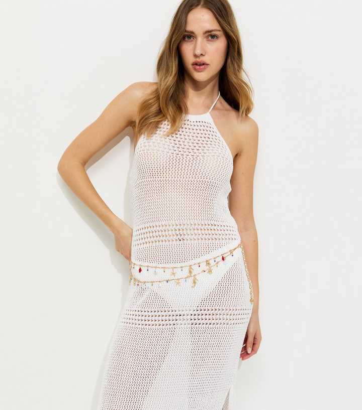 Gold Tone Multicolour Seahorse and Starfish Chain Belt