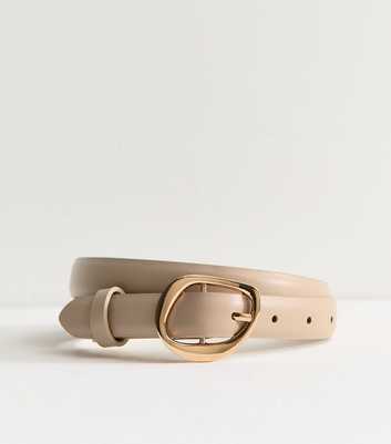 Mink Faux Leather Hammered Buckle Belt