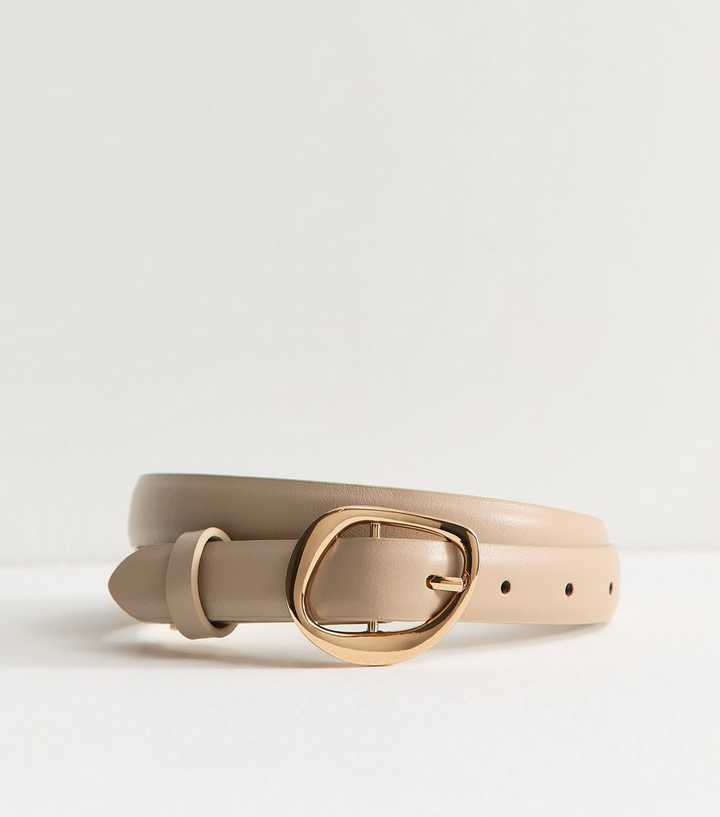 Mink Faux Leather Hammered Buckle Belt