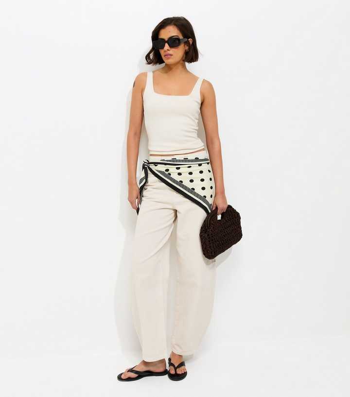 White Triangle Polka Dot Bandana