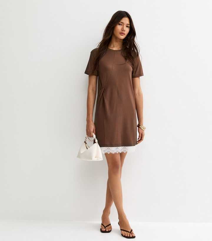 dark brown t shirt dress Nova Mini Dress, 2 / Dark Chocolate