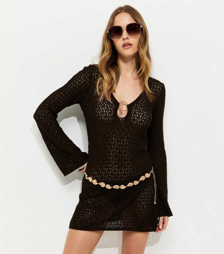 Gold Tone Seashell Chain Belt