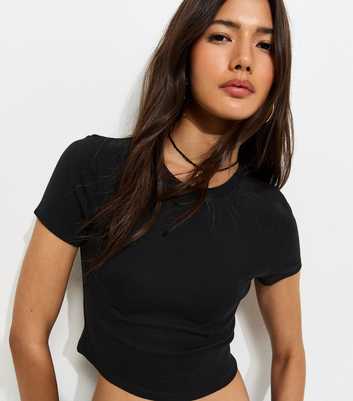 Black Modal Baby Tee Cropped T-Shirt