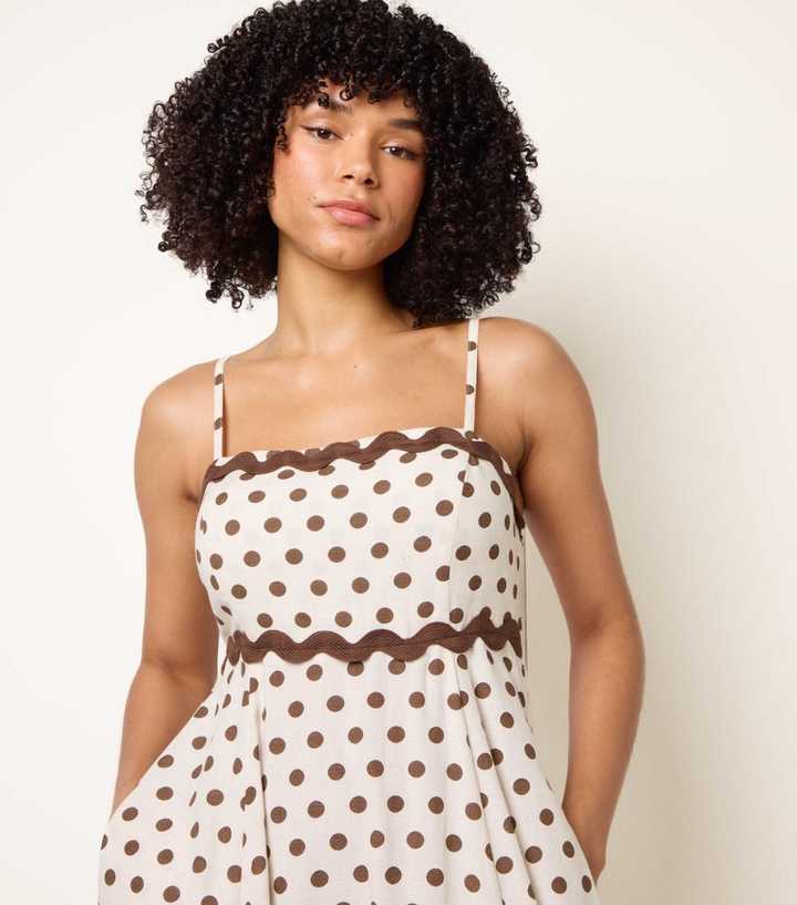 blue vanilla polka dot dress Navy | Polka Dot Shirred Frill Neck Midi Dress