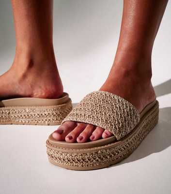 South Beach Stone Espadrille Platform Sandals