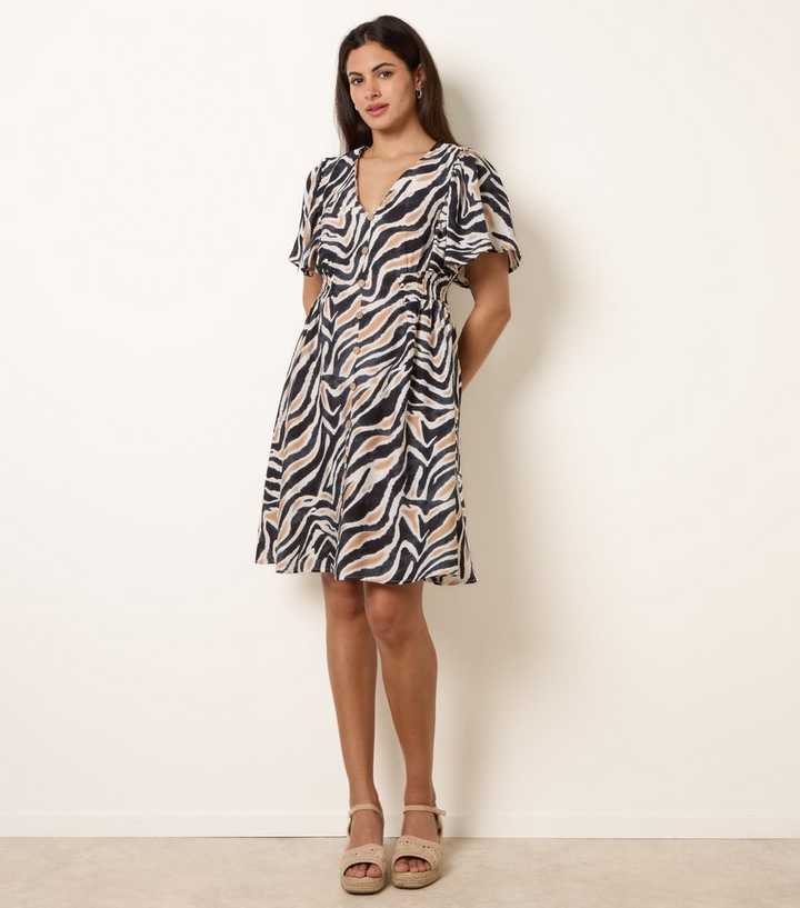 princess polly baby blue dress Black And White Abstract Dress main image 1