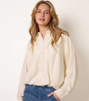 Blue Vanilla Off White Puffball Hem Shirt