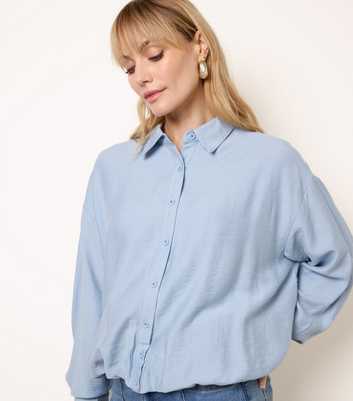 Blue Vanilla Light Blue Puffball Hem Shirt