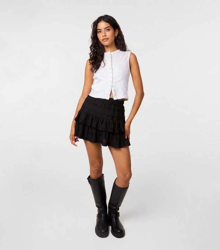 Pink Vanilla Black Frill Rara Mini Skirt