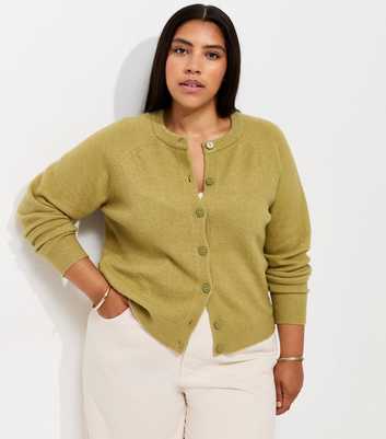 Curves Light Green Raglan Sleeve Meet The Jean Cardigan