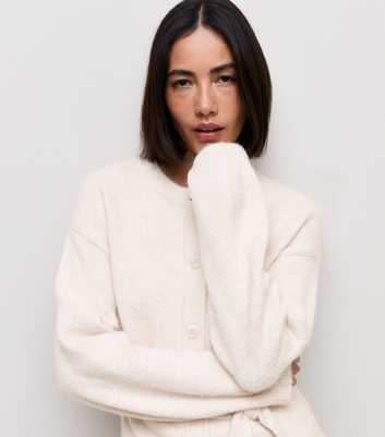 Cream Knitted Belted Cardigan
