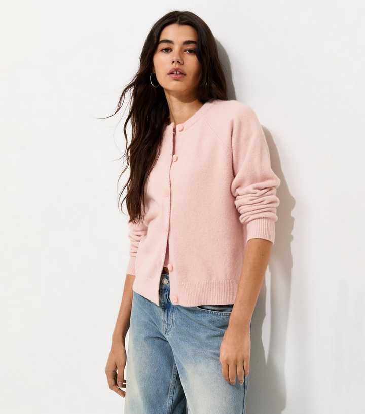 Light Pink Knitted Meet The Jean Raglan Cardigan