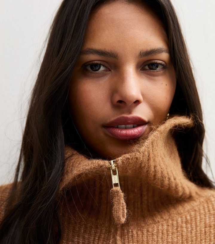 Stone Zip Front Ribbed Knit Bomber Cardigan