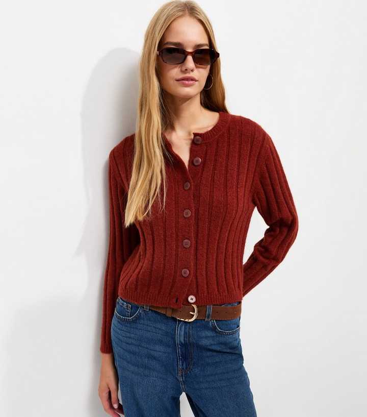 Rust Wide Rib Meet The Jean Cardigan