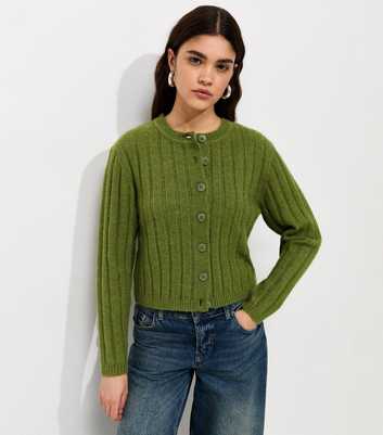 Bright Green Wide Rib Meet The Jean Cardigan