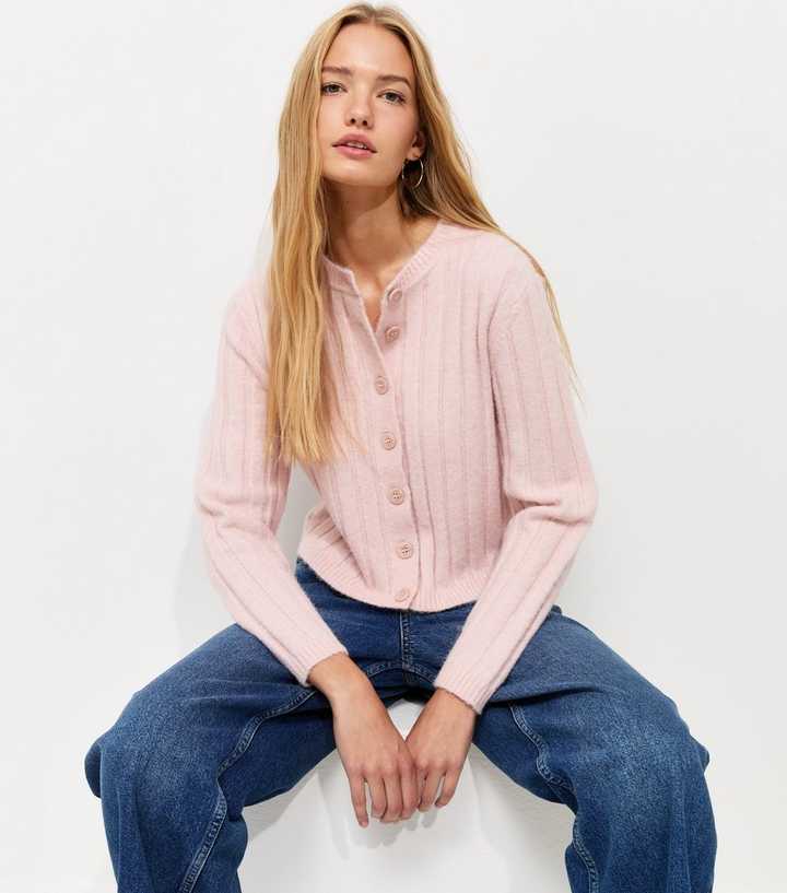 Light Pink Wide Rib Cardigan