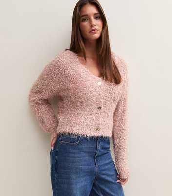 Pink Twist & Sparkle Knit Cardigan