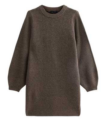 Mink Knit Balloon Sleeve Mini Dress